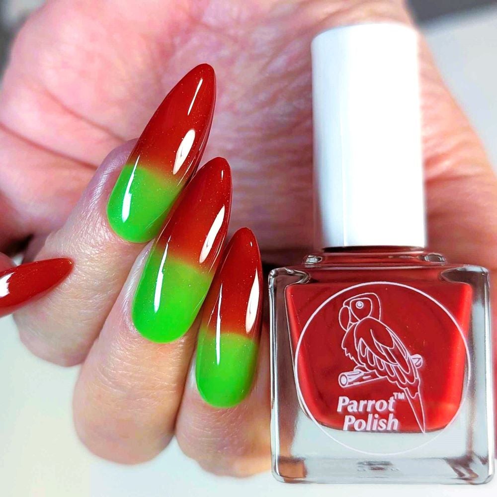 Parrot Polish Area 51 Thermal Nail Polish - Red/Lime