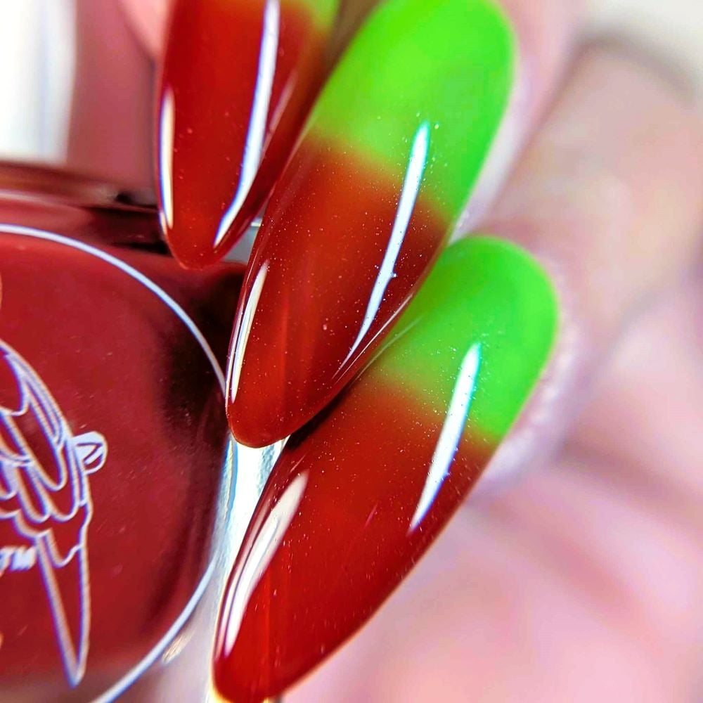Parrot Polish Area 51 Thermal Nail Polish - Red/Lime