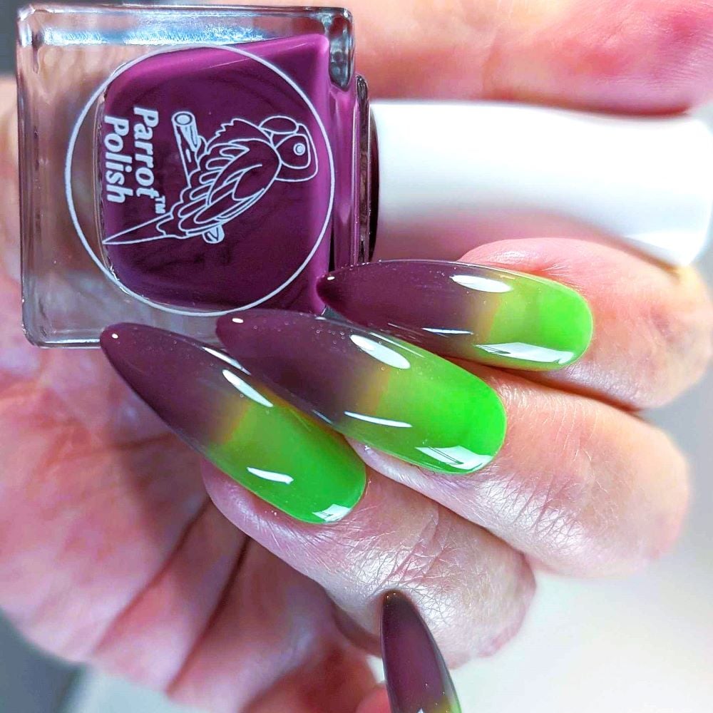 Parrot Polish Plums and Mints Thermal Nail Polish Plum/Mint lime