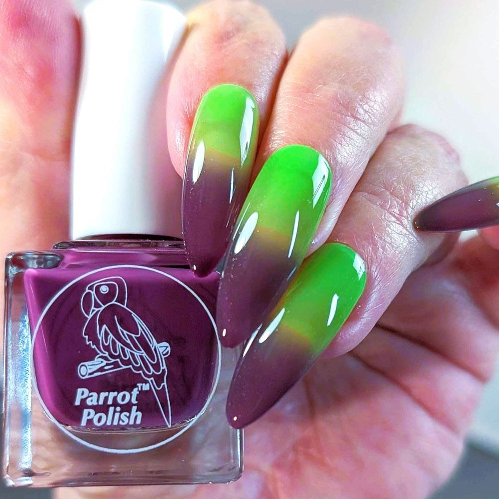 Parrot Polish Plums and Mints Color Changing Thermal Nail Lacquer Plum/Mint lime