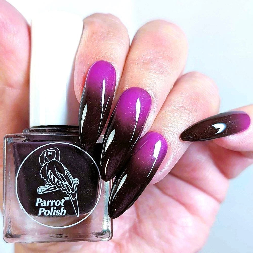 Parrot Polish Moo Juice Thermal Nail Polish - Black/Purple/Pink
