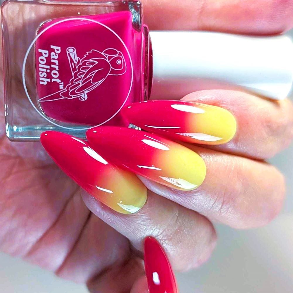 Parrot Polish Raspberry Lemonade Thermal Nail Polish Raspberry/Orange