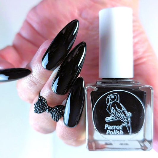 Parrot Polish Pitch Black Opaque Nail Polish