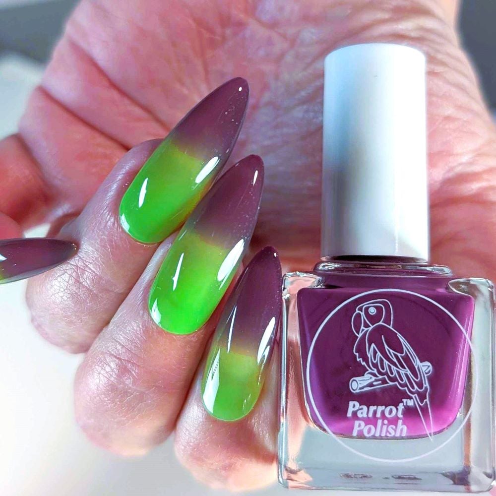 Parrot Polish Plums and Mints Thermal Nail Polish Plum/Mint lime