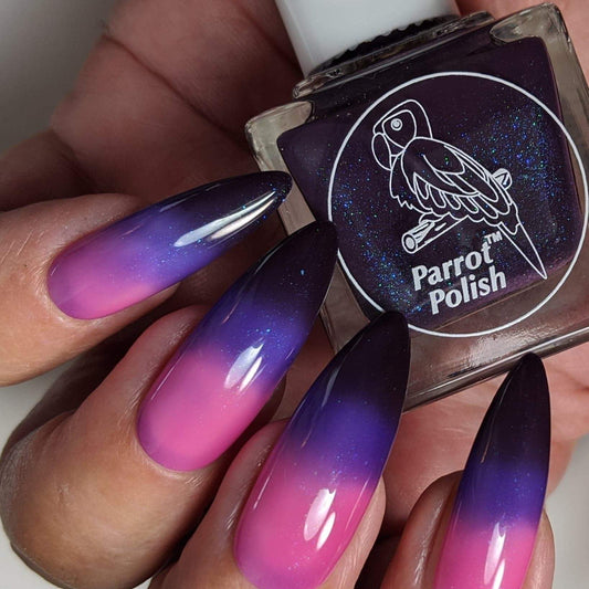 Parrot Polish Gothic Battista Thermal Nail Polish - Purple/Blue/Pink