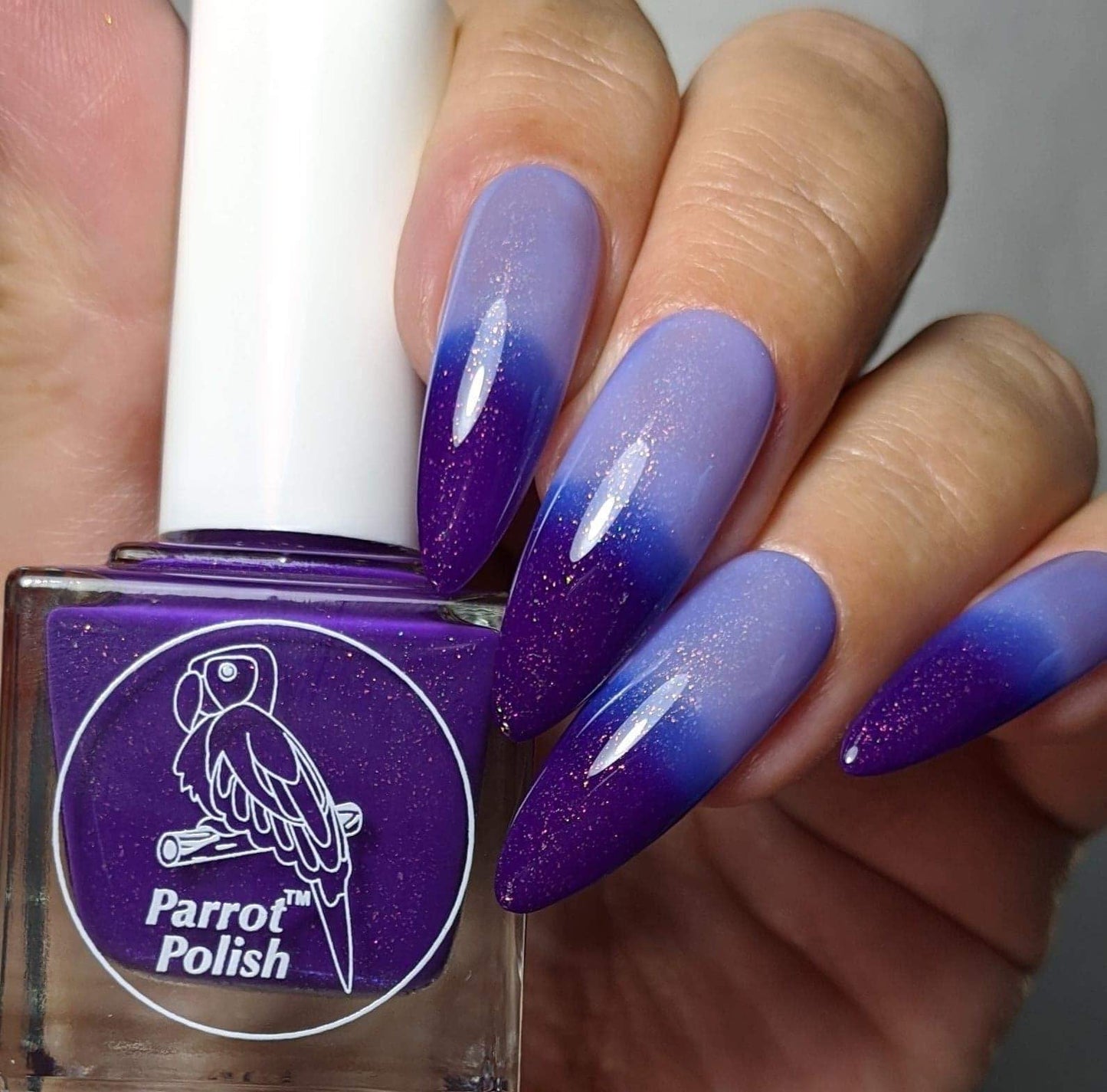 Parrot Polish Smooth Jazz Color Changing Thermal Nail Lacquer - Purple/Blue/Clear
