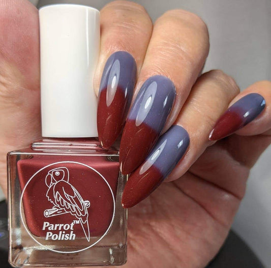 Parrot Polish Red Dragon Color Changing Thermal Nail Lacquer  - Red/Grey