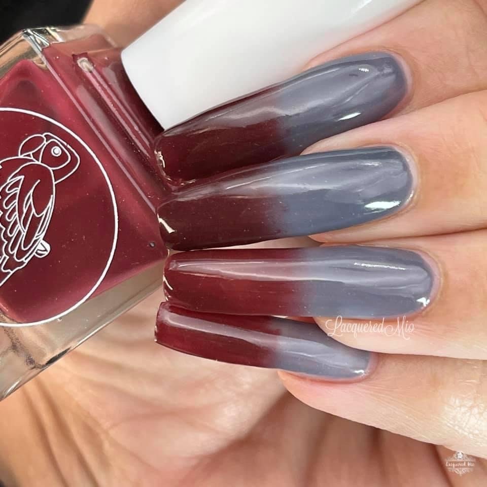 Parrot Polish Red Dragon Color Changing Thermal Nail Lacquer  - Red/Grey