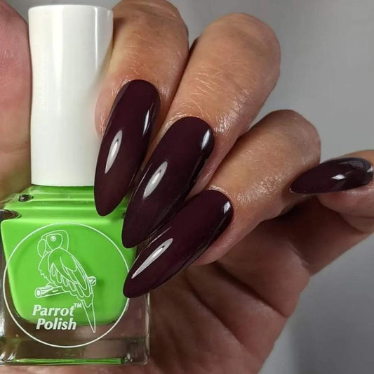 Parrot Polish Limes & Grapes Color Changing Solar Nail Lacquer - Green/Brownish Purple