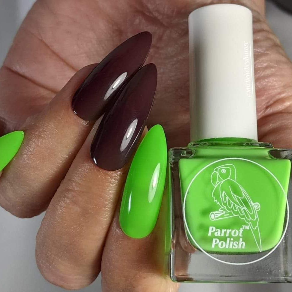 Parrot Polish Limes & Grapes Color Changing Solar Nail Lacquer - Green/Brownish Purple