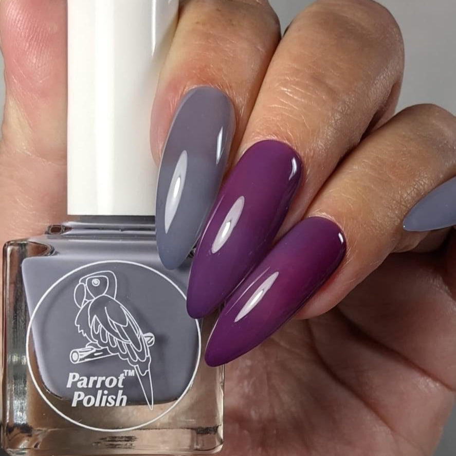 Parrot Polish Geranium Bliss Color Changing Solar Nail Lacquer - Grey/Purple