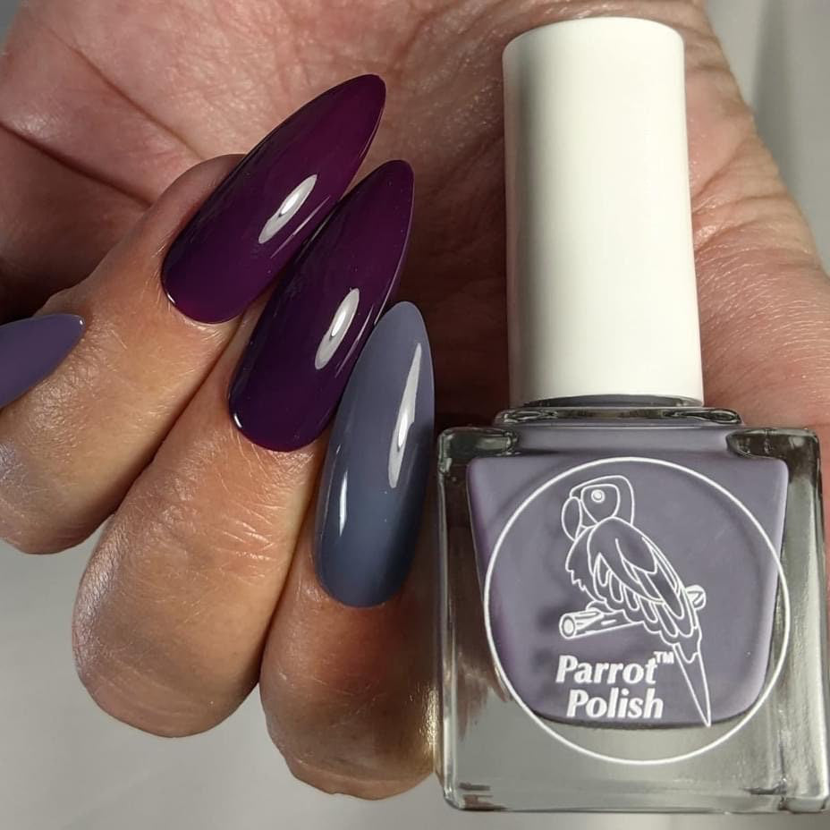 Parrot Polish Geranium Bliss Color Changing Solar Nail Lacquer - Grey/Purple