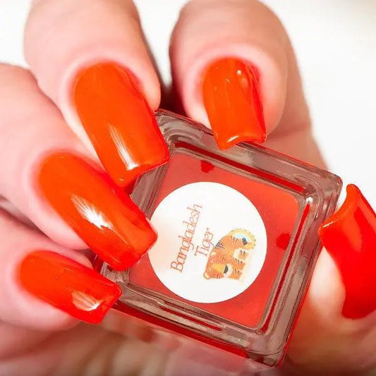 Parrot Polish Bangladesh Tiger Neon Red Nail Polish