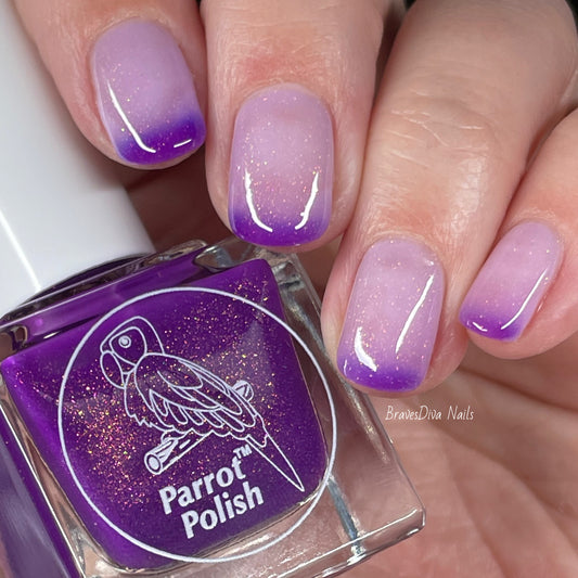 Parrot Polish Fairy Thermal Nail Polish V2 - Purple/Clear Gold Shimmer