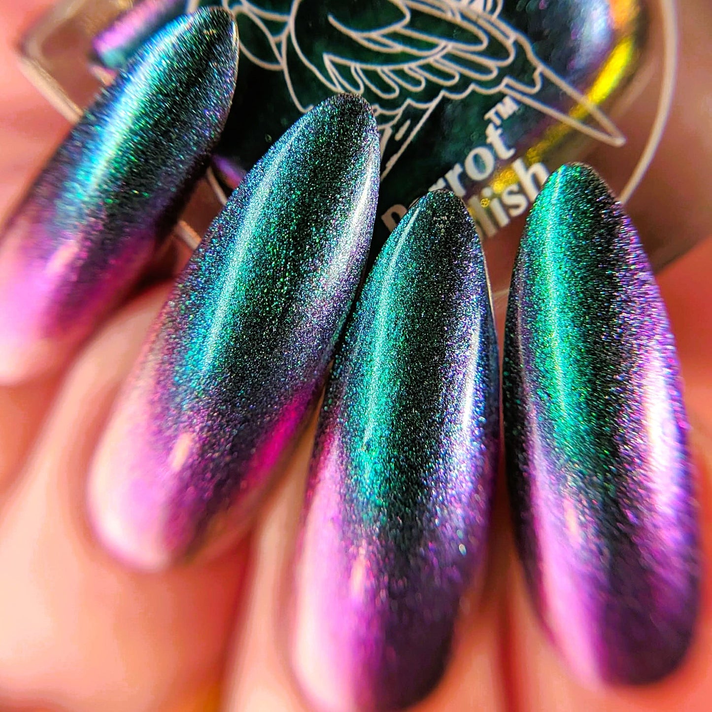 Parrot Polish Scarlett Ultrachrome Nail Lacquer Purple Green, 0.5 Fl Oz