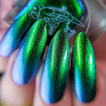 Parrot Polish Delilah Ultrachrome Green Blue Gold  Nail Lacquer 0.5 Fl oz