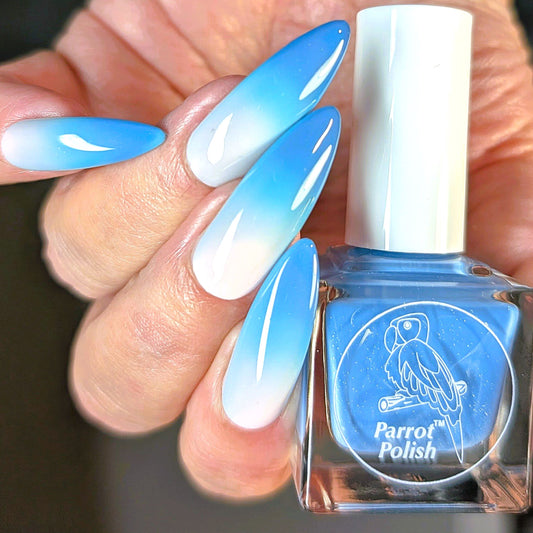 Parrot Polish  The Ocean Calls Us Thermal Nail Lacquer Blue/Teal/White-Pink 0.5 FL
