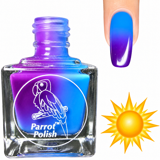Parrot Polish Blurple Sky Color Changing Solar Nail Lacquer  - Blue/Purple