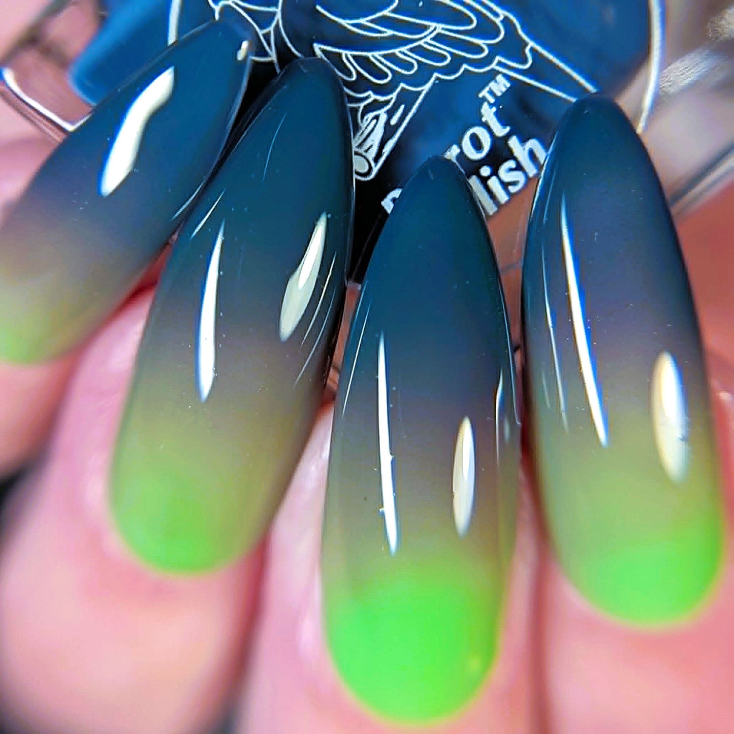 Parrot Polish Lime Surprise Thermal Nail Lacquer Blue/Mauve/Green 0.5 FLoz
