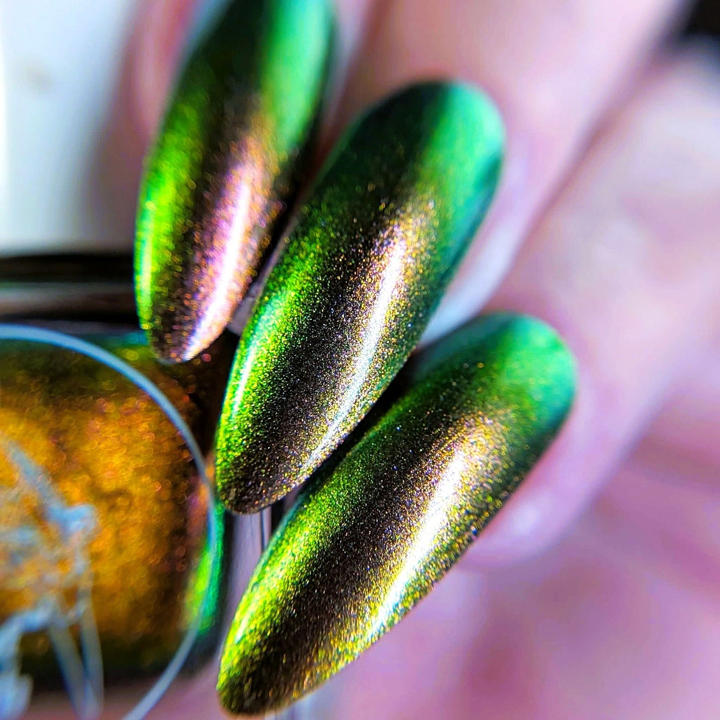 Parrot Polish Penelope Ultrachrome Gold Green Brown Nail Lacquer 0.5 Fl oz