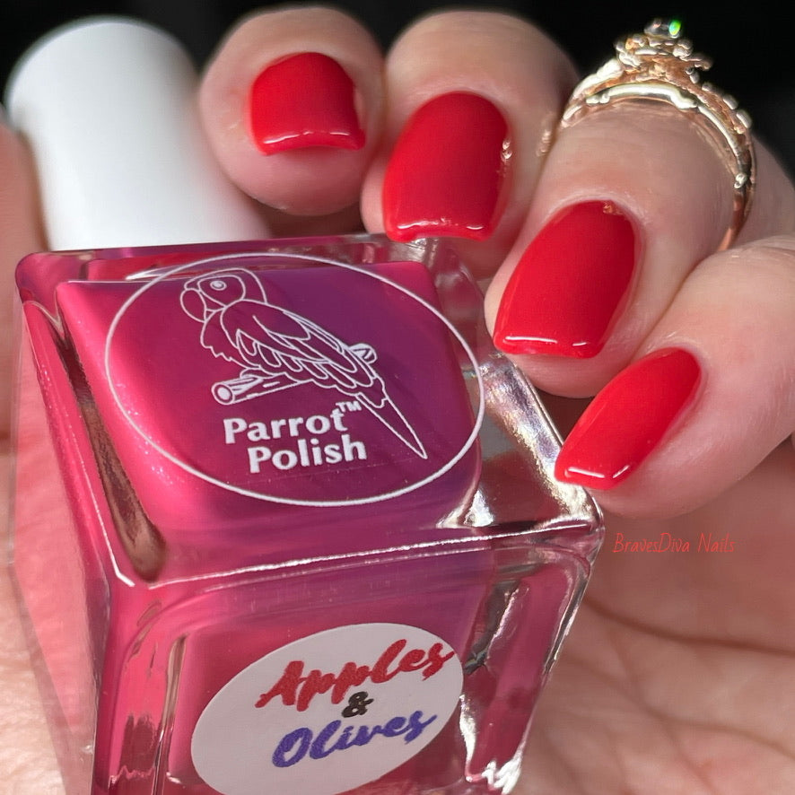 Parrot Polish Apples & Olives Solar Nail Polish - Red/Purple