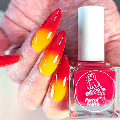Parrot Polish Summer Time Twist Thermal Nail Polish Maroon/Orange