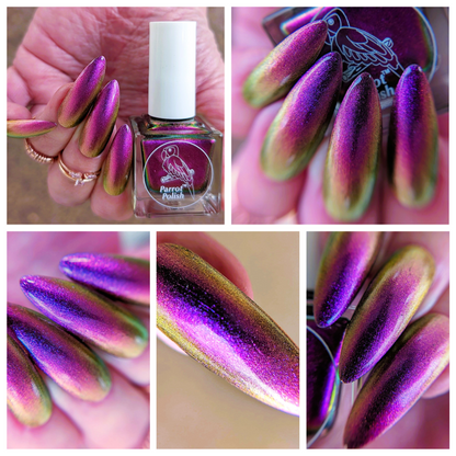 Parrot Polish Arabella Ultrachrome Purple Pink Gold Nail Lacquer 0.5 Fl oz