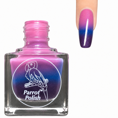 Parrot Polish California Picnic Thermal Nail Lacquer Black/Blue/Pink 0.5 FL