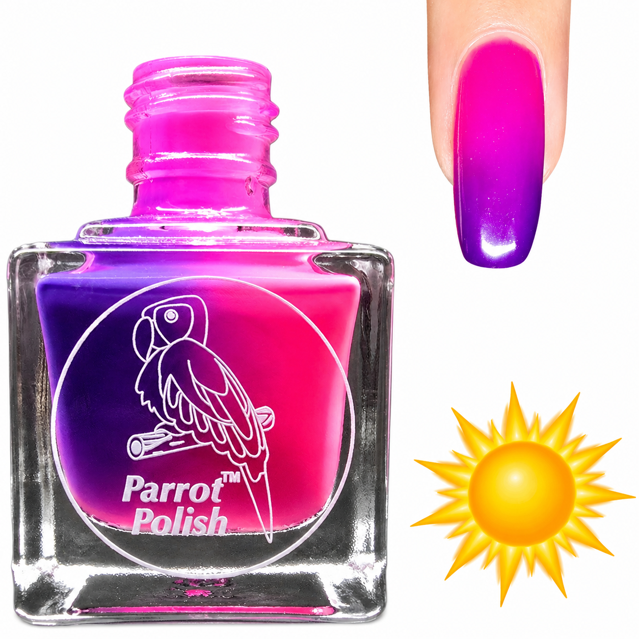Parrot Polish Boys & Girls Color Changing Solar Nail Lacquer - Hot Pink/Purple