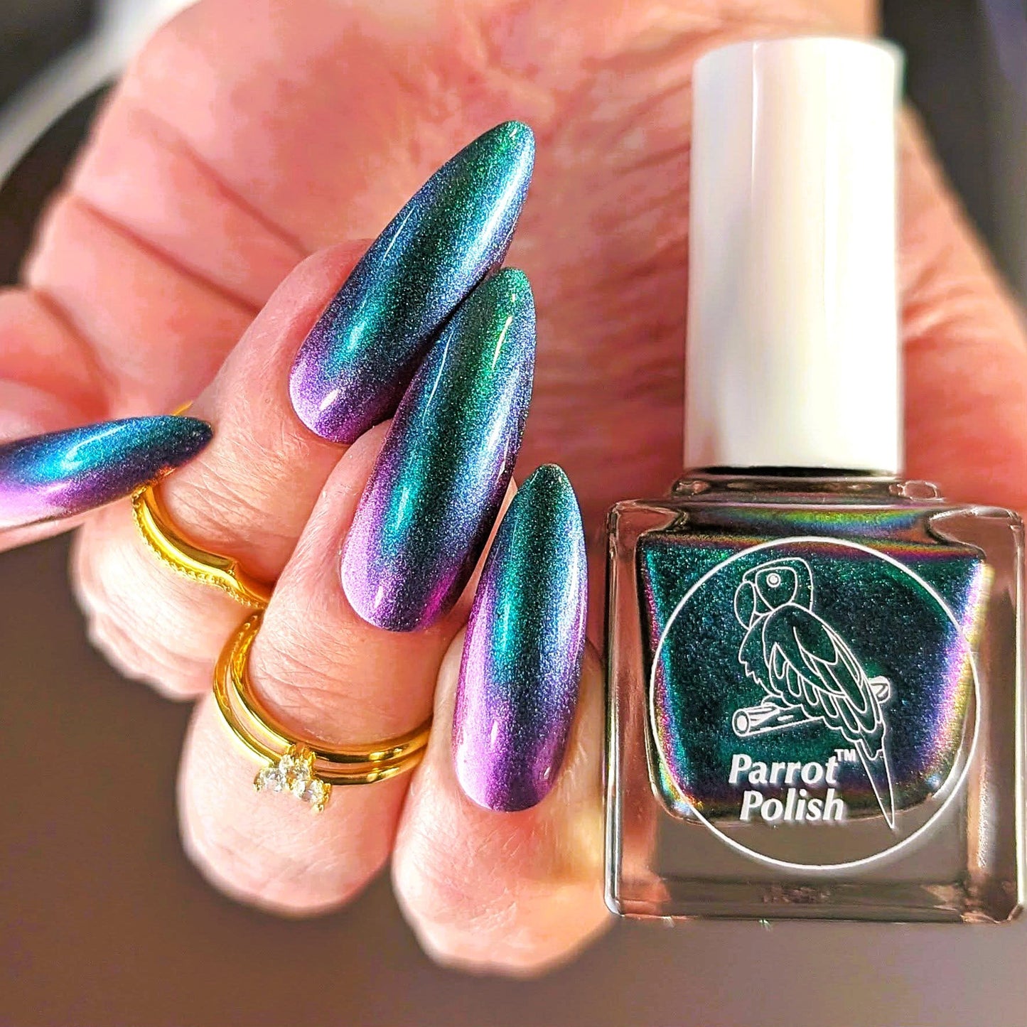 Parrot Polish Scarlett Ultrachrome Nail Lacquer Purple Green, 0.5 Fl Oz