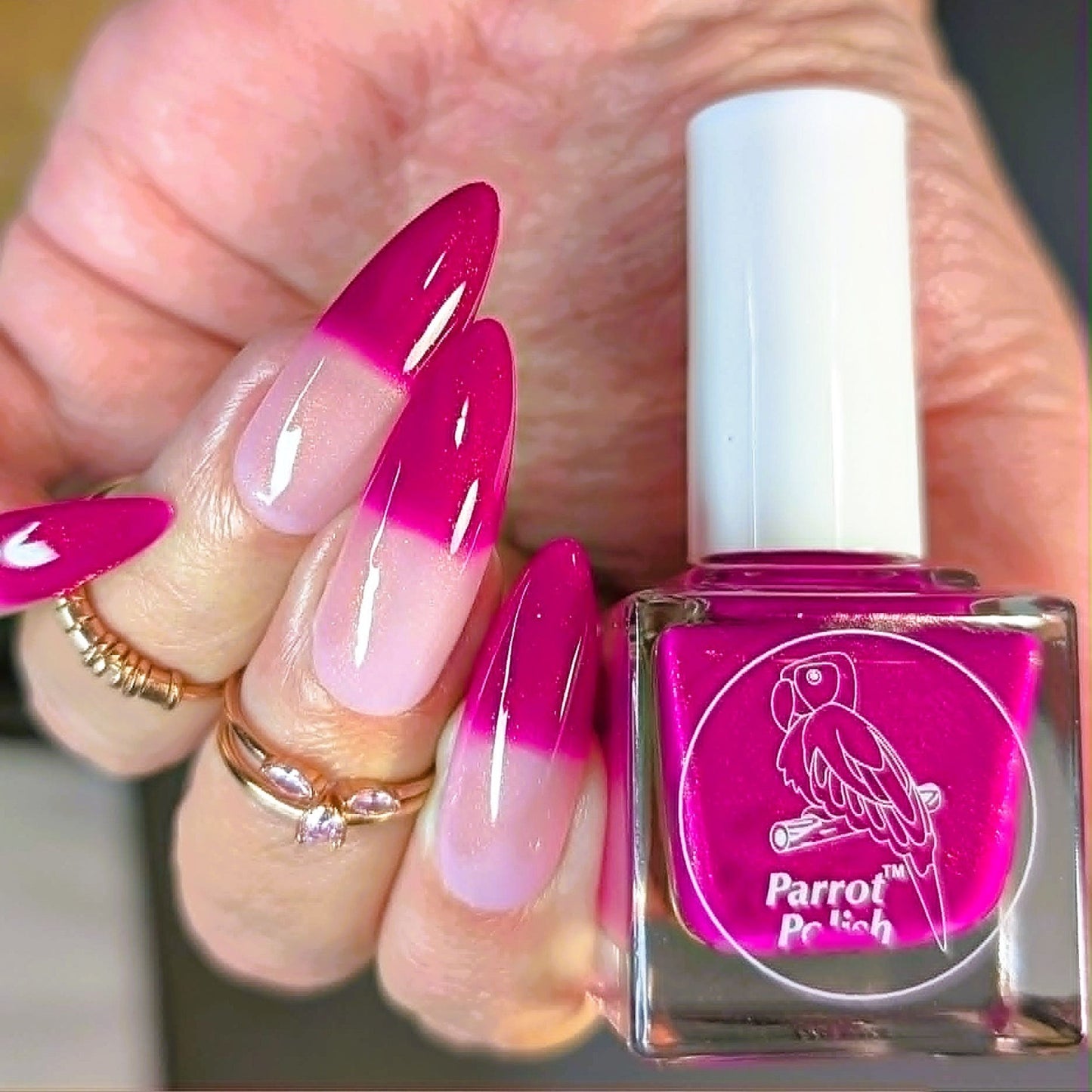 Parrot Polish Past Days Reimagined Color Changing Thermal Nail Lacquer - Plum/Clear 0.5 Fl oz
