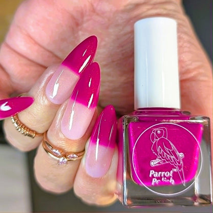 Parrot Polish Past Days Reimagined Color Changing Thermal Nail Lacquer - Plum/Clear 0.5 Fl oz