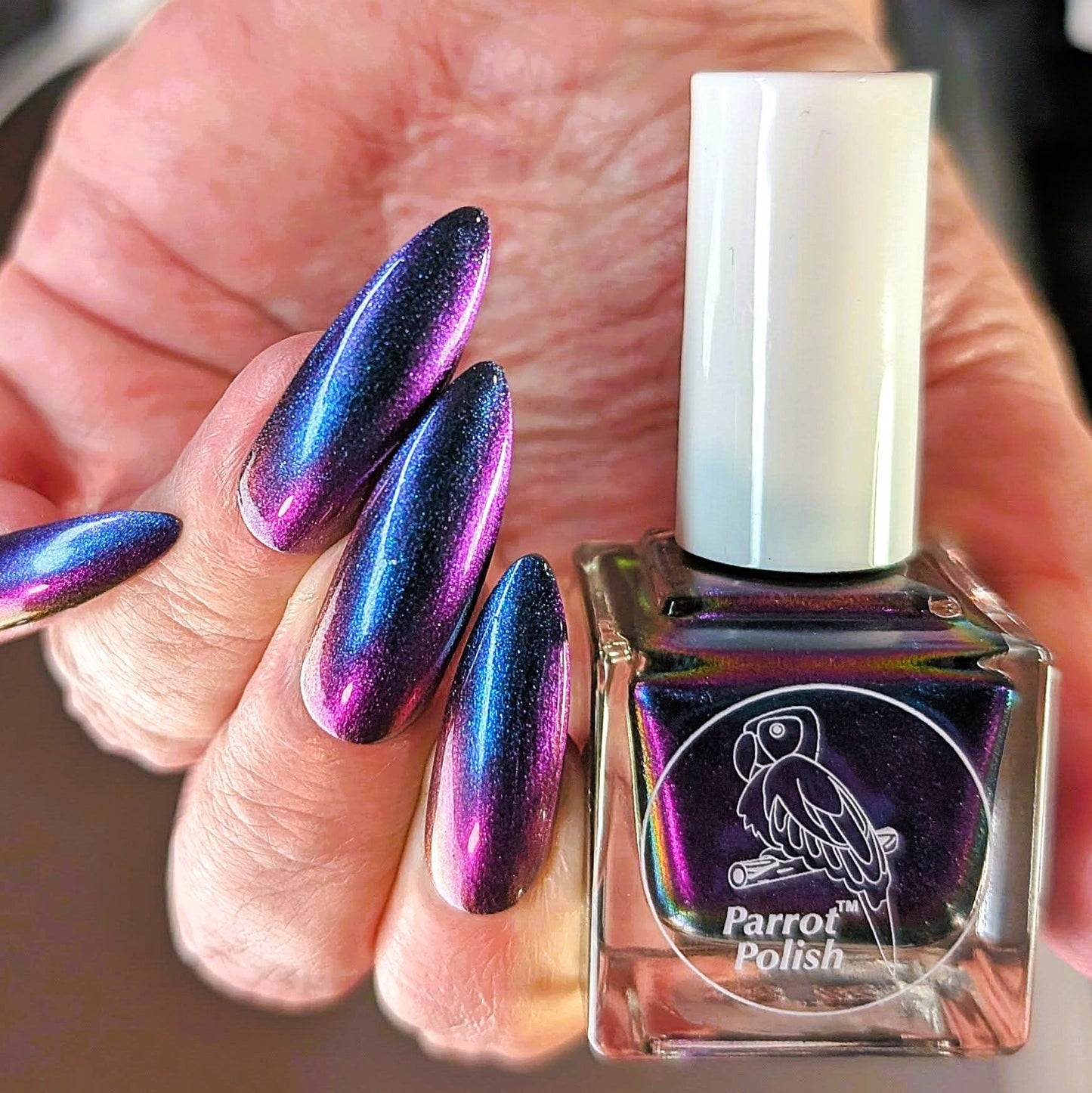 Parrot Polish Phoebe Ultrachrome Blue Pink Purple Nail Lacquer 0.5 Fl oz