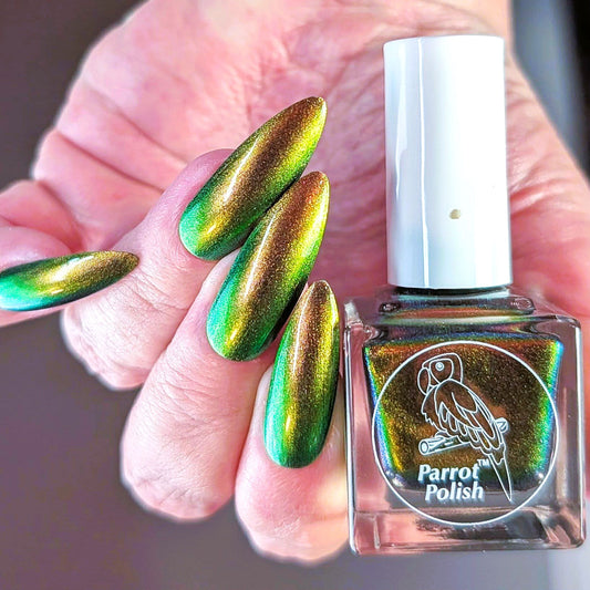 Parrot Polish Penelope Ultrachrome Gold Green Brown Nail Lacquer 0.5 Fl oz