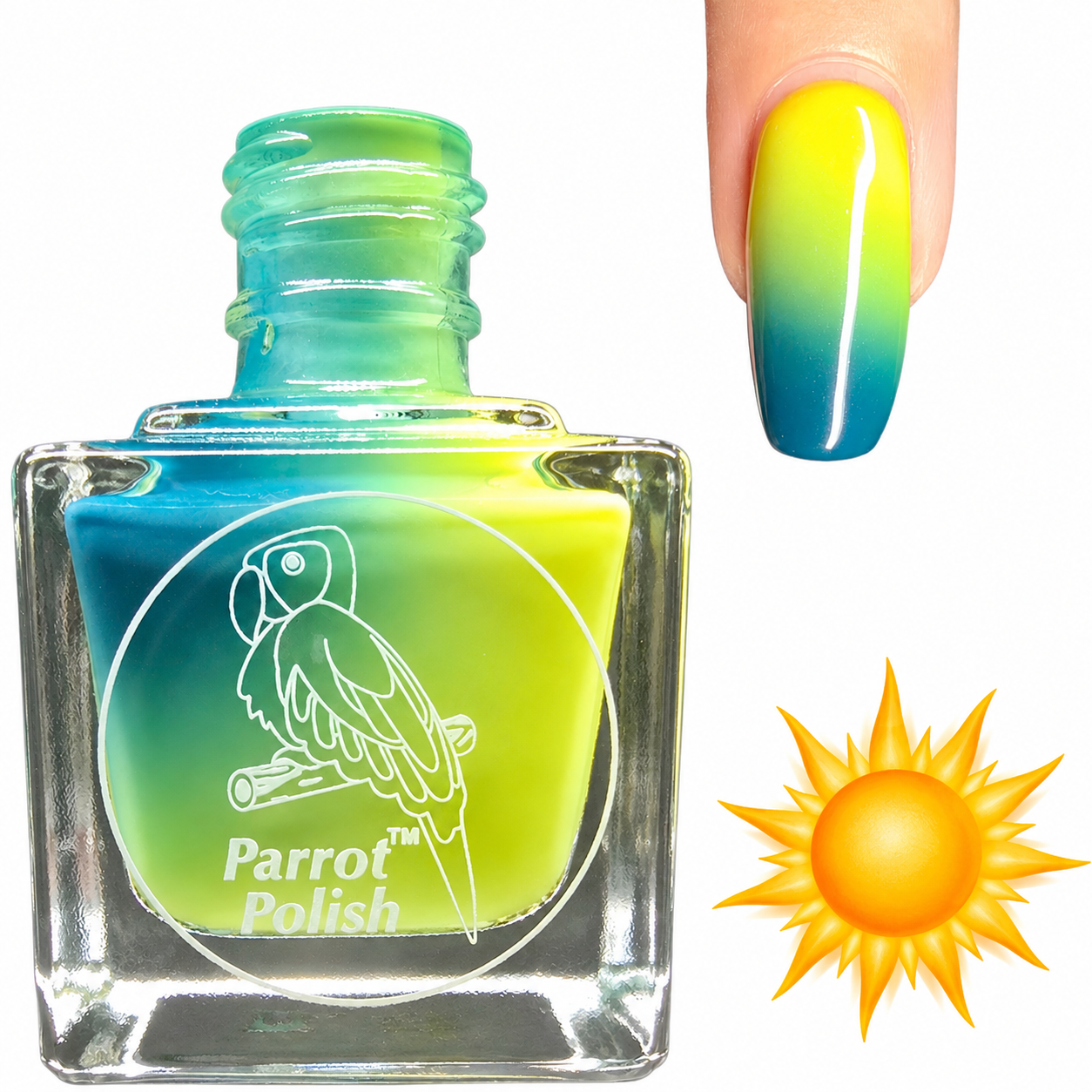 Parrot Polish Ukranian Rose Color Changing Solar Nail Lacquer  - Yellow/Green