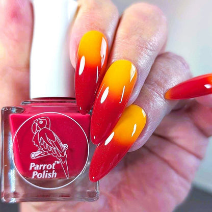 Parrot Polish Summer Time Twist Thermal Nail Polish Maroon/Orange