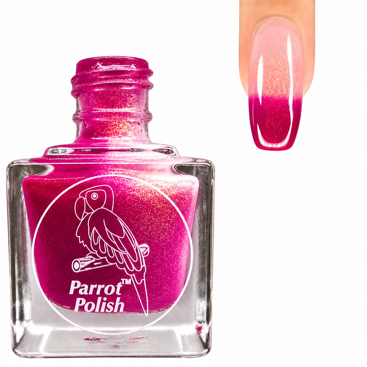 Parrot Polish Past Days Reimagined Color Changing Thermal Nail Lacquer - Plum/Clear 0.5 Fl oz