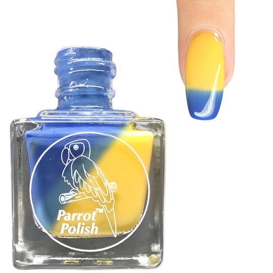 Parrot Polish Forget Me Not Thermal Nail Polish - Blue/Yellow