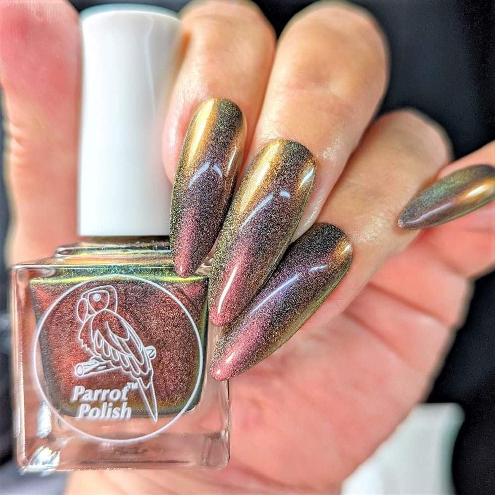 Parrot Polish Psycofonic Holographic Ultrachrome Nail Polish - Brown/Red