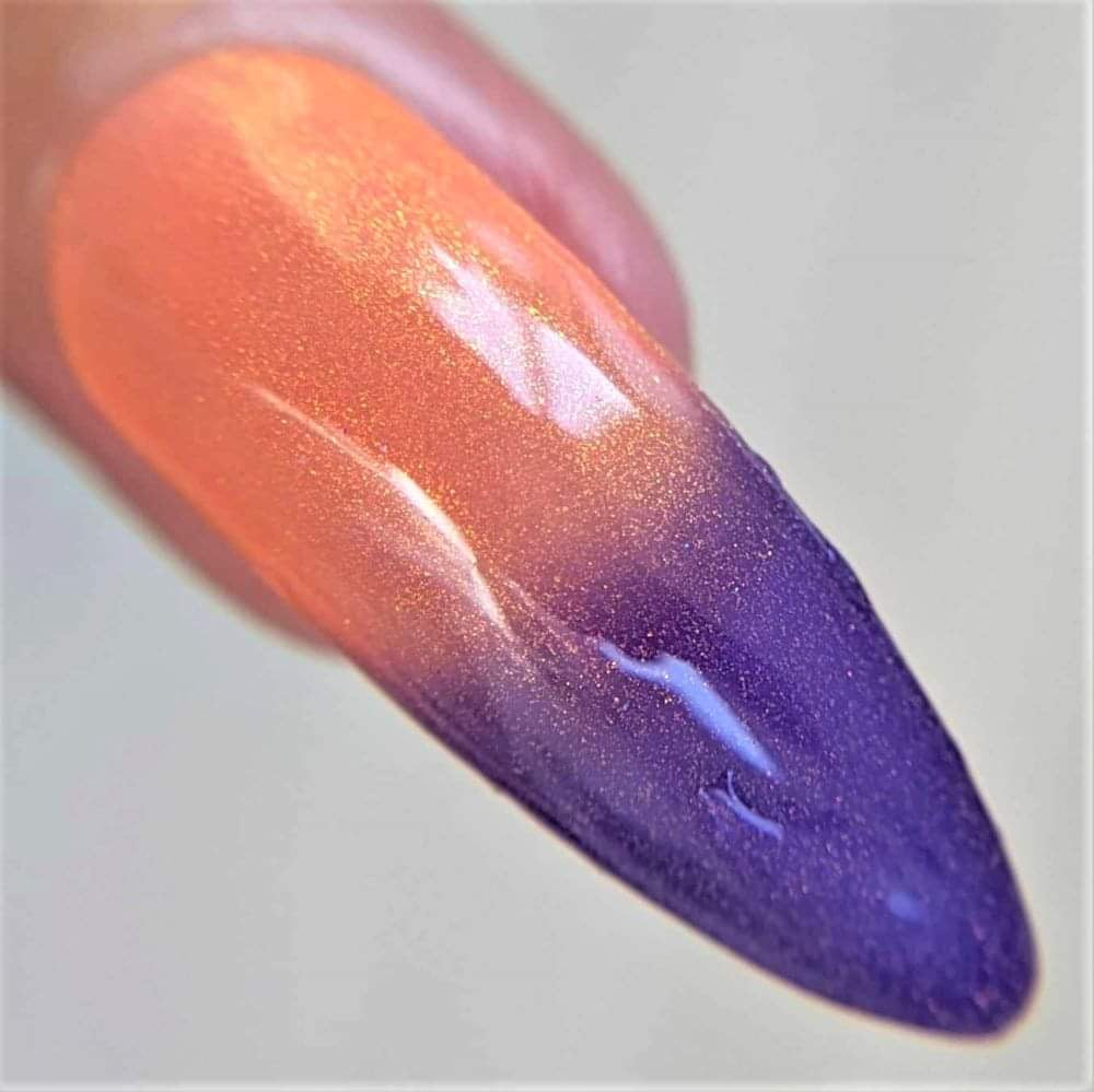 Parrot Polish Golden Plumeria Purple/Coral Thermal Nail Polish