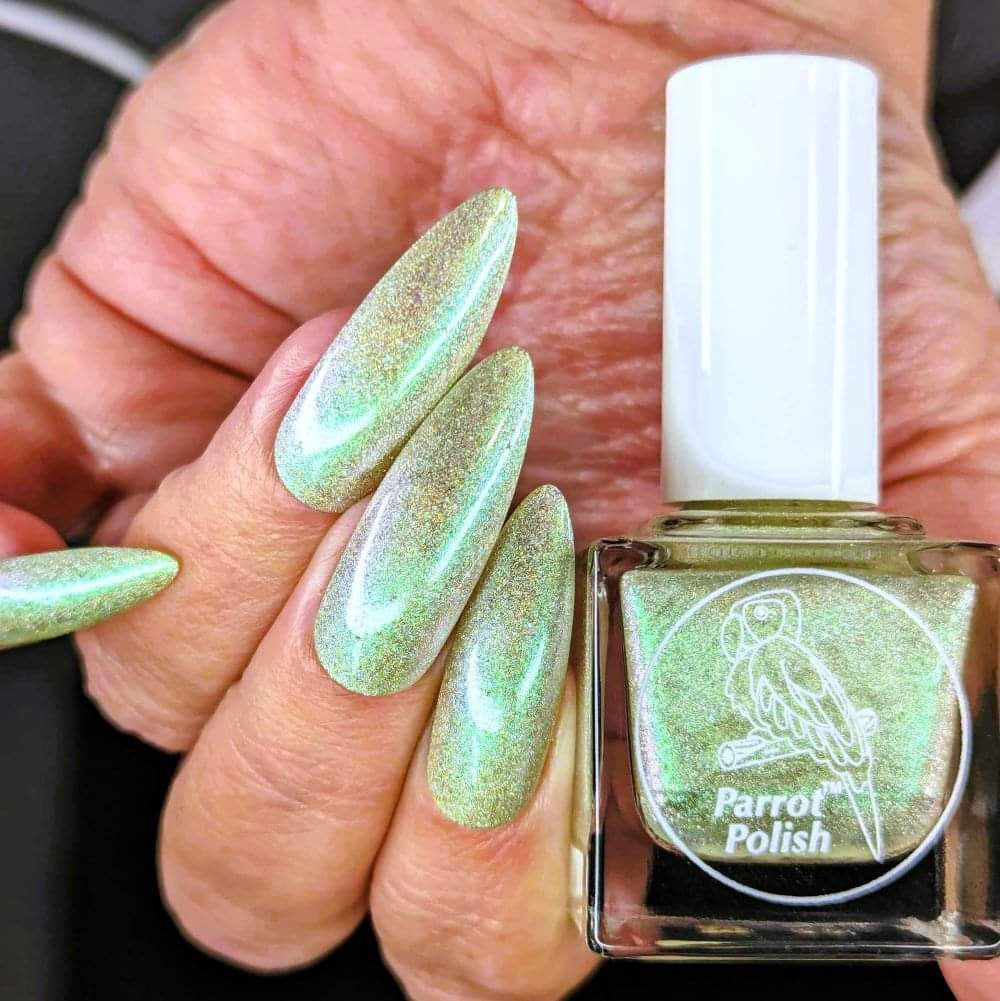 Parrot Polish "Believe" 2024 Spring  Green/Silver Ultrachrome Holographic