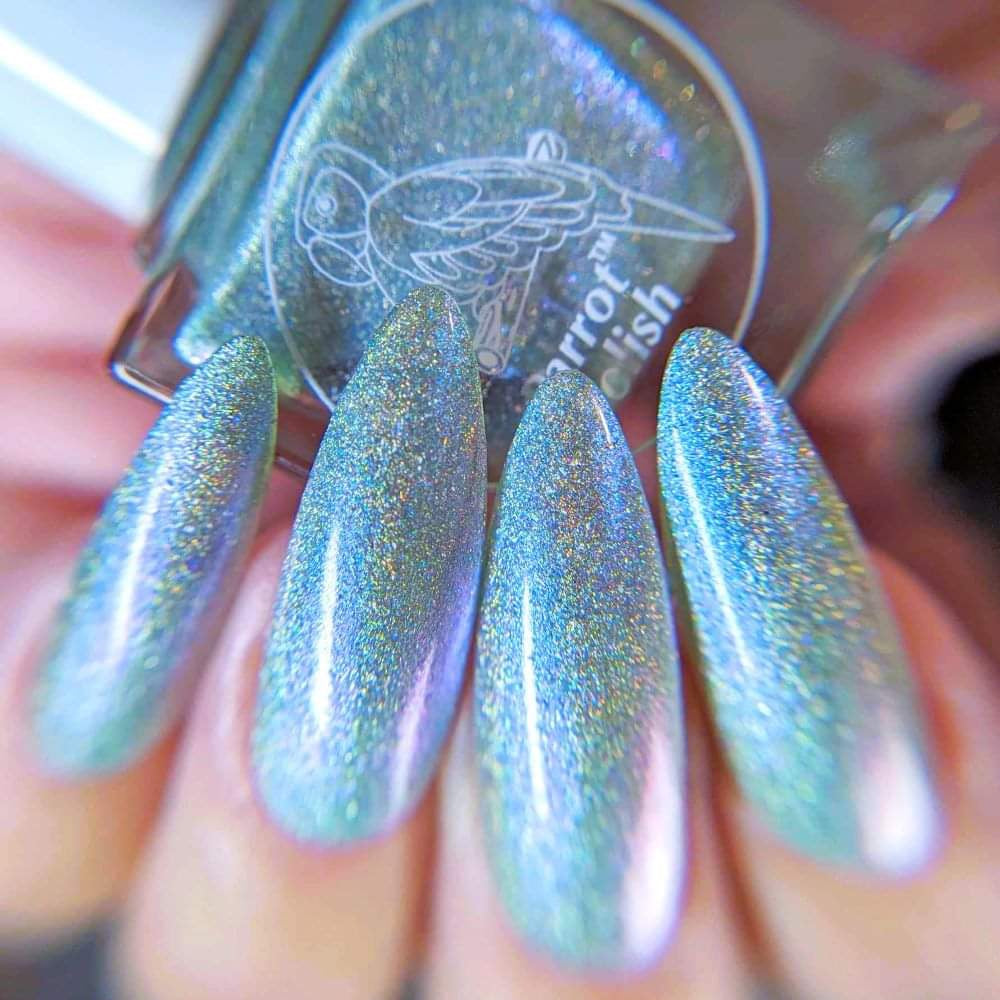 Parrot Polish "Courage" 2024 Spring  Aqua/Gold Ultrachrome Holographic