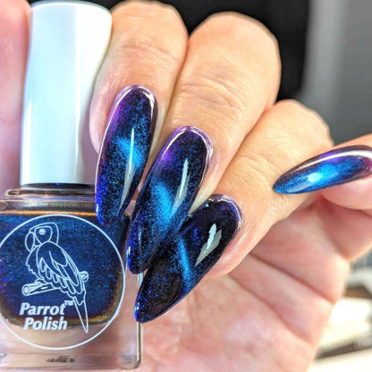 Parrot Polish "Siamese Cat" Multichrome Magnetic Nail Polish Blue/Purple
