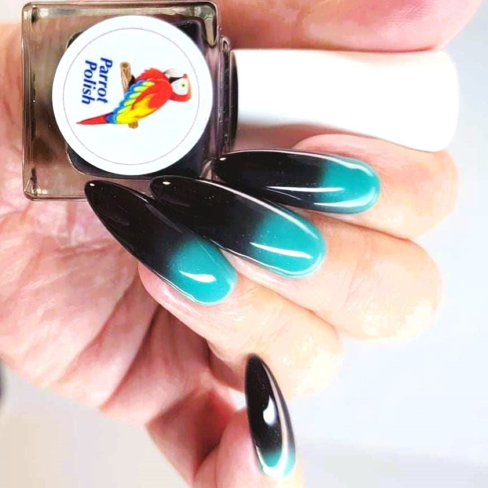 Parrot Polish "Costa Rica Dreamin" Thermal Black/ Turquoise Nail Polish