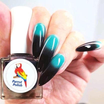 Parrot Polish "Costa Rica Dreams" Thermal Black Blue/ Turquoise Nail Lacquer