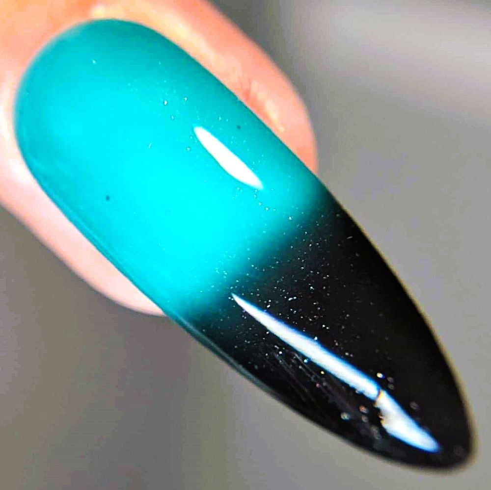 Parrot Polish St.Lucia Thermal Nail Lacquer.  Black/Turquoise