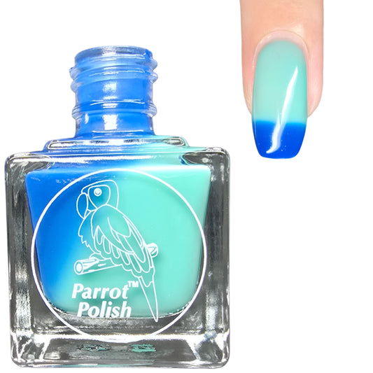 Parrot Polish Tweets by the Ocean  Thermal Nail Lacquer  Bright Blue/Aqua