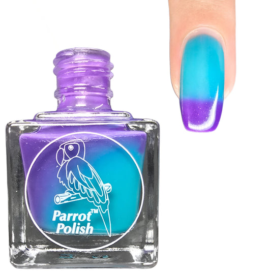 Purple Lilly Explosion  Thermal Nail Polish - Purple/ Blue Green