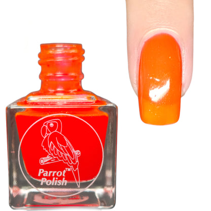 Parrot Polish Bangladesh Tiger Neon Red Nail Polish