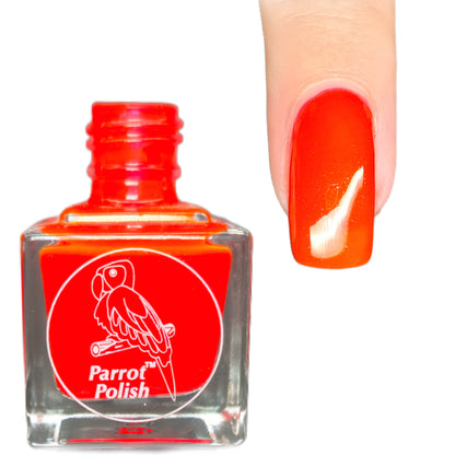 Parrot Polish Sun Conure Orange Red Neon Nail Polish